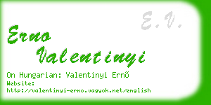 erno valentinyi business card