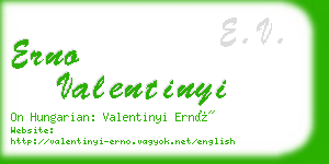 erno valentinyi business card